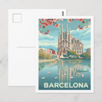 Barcelona Spanje Beroemde Vintage Reisplaats