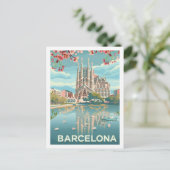 Barcelona Spanje Beroemde Vintage Reisplaats Briefkaart (Staand voorkant)