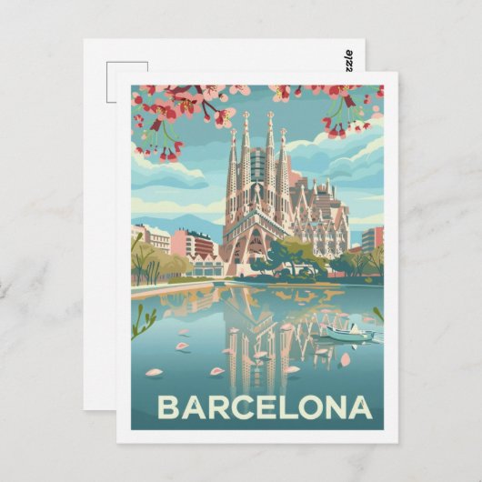 Barcelona Spanje Beroemde Vintage Reisplaats Briefkaart (Voorkant / Achterkant)