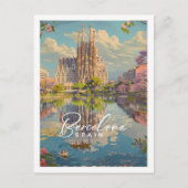 Barcelona Spanje Beroemde Vintage Reisplaats Briefkaart (Voorkant)