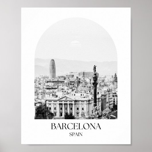 Barcelona Spanje Boog Fotoprint Poster (Voorkant)