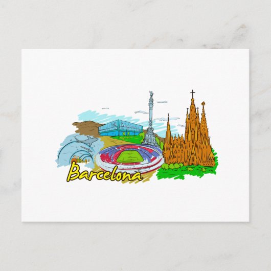 Barcelona - Spanje Briefkaart (Voorkant)