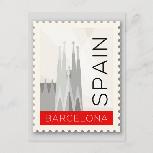 Barcelona Spanje Briefkaart (Voorkant)