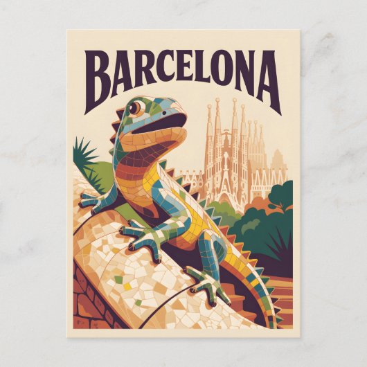 Barcelona Spanje Briefkaart (Voorkant)