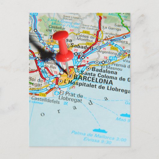 Barcelona, Spanje Briefkaart (Voorkant)