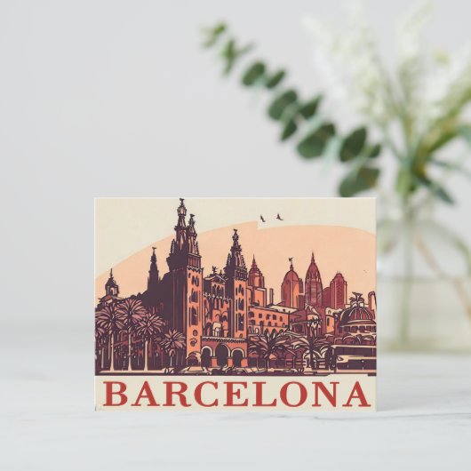 Barcelona Spanje Briefkaart (Staand voorkant)
