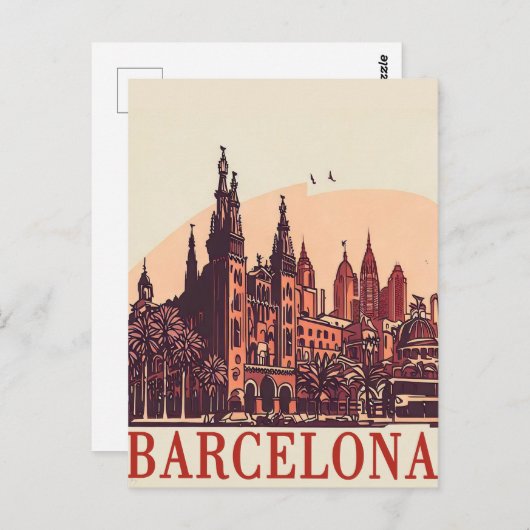 Barcelona Spanje Briefkaart (Voorkant / Achterkant)
