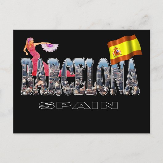 Barcelona Spanje Briefkaart (Voorkant)