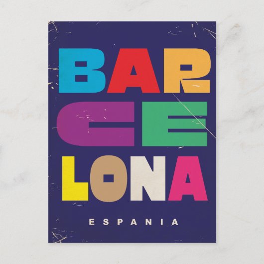 Barcelona Spanje Briefkaart (Voorkant)