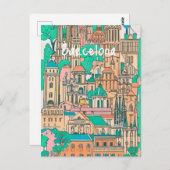 Barcelona Spanje Briefkaart (Voorkant / Achterkant)