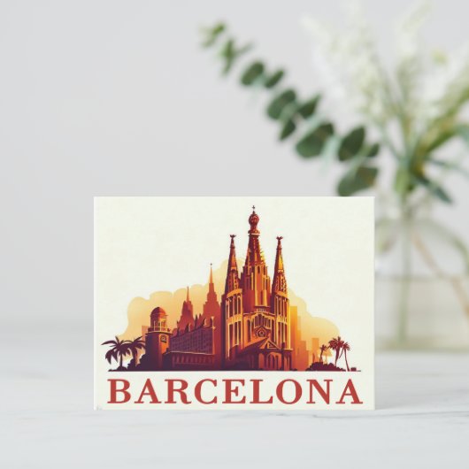  Barcelona Spanje Briefkaart (Staand voorkant)