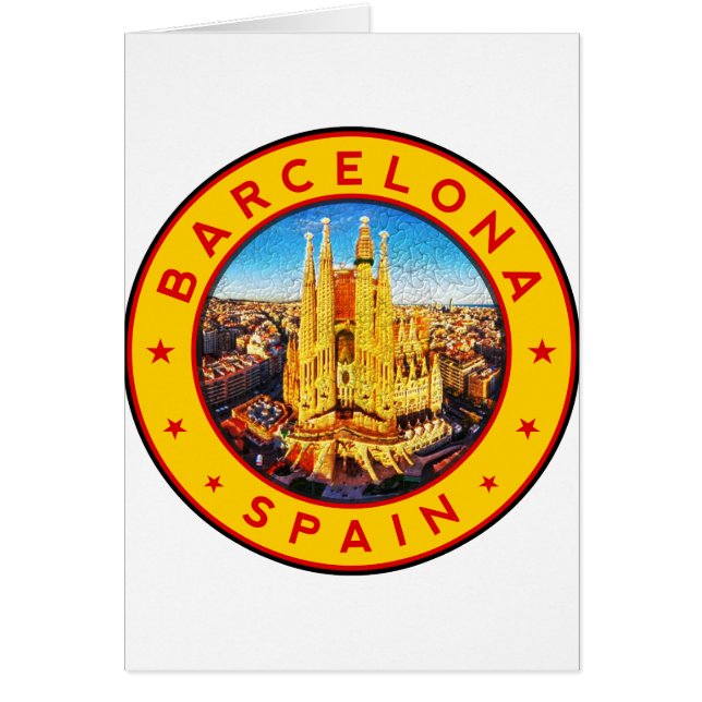 Barcelona, Spanje, cirkel, geel (Voorkant)