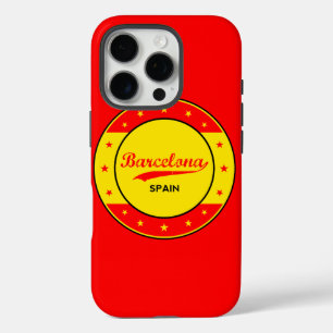 Barcelona, Spanje, cirkel met vlag iPhone 16 Pro Hoesje