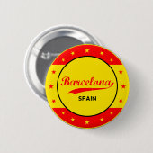Barcelona, Spanje, cirkel met vlag Ronde Button 5,7 Cm (Voorkant /achterkant)