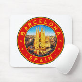 Barcelona, Spanje, cirkel, rood Muismat (Met muis)