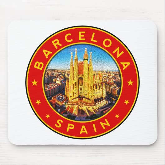 Barcelona, Spanje, cirkel, rood Muismat (Voorkant)
