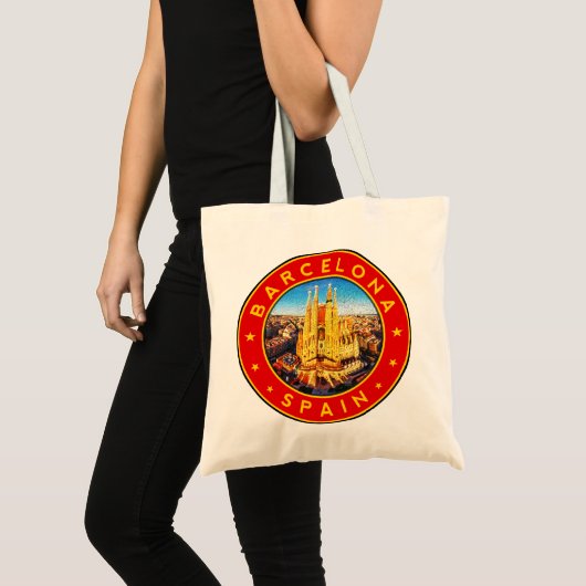 Barcelona, Spanje, cirkel, rood Tote Bag (Voorkant (product))
