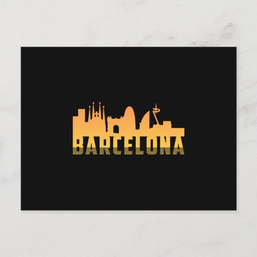 Barcelona Spanje City Skyline Cityscape Grappig ge Briefkaart (Voorkant)