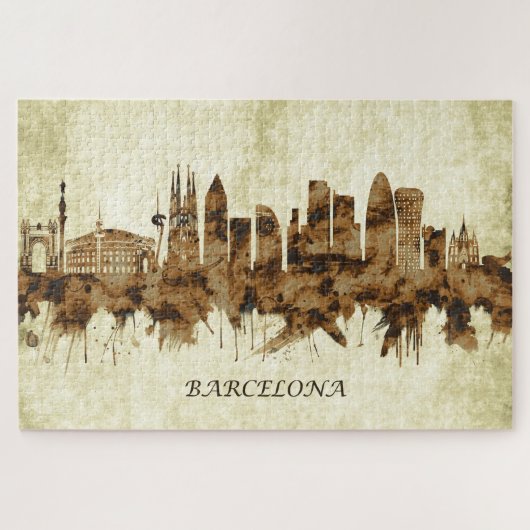 Barcelona Spanje Cityscape Legpuzzel (Horizontaal)