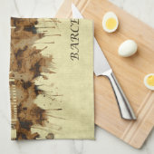 Barcelona Spanje Cityscape Theedoek (Quarter Fold)