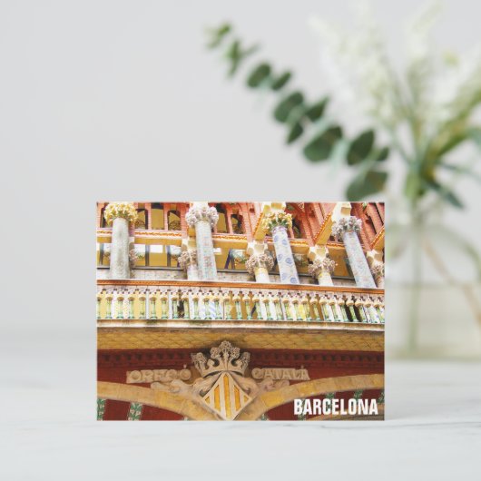 Barcelona Spanje Colorful Spain Architecture Briefkaart (Staand voorkant)