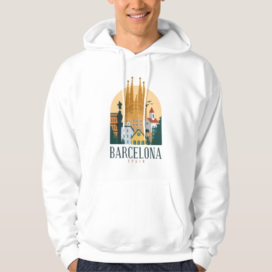Barcelona Spanje Cute spaanse reiscadeau City Love Hoodie (Voorkant)