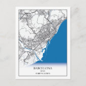 Barcelona Spanje: Eenvoudig minimumaantal ritten Briefkaart (Voorkant)
