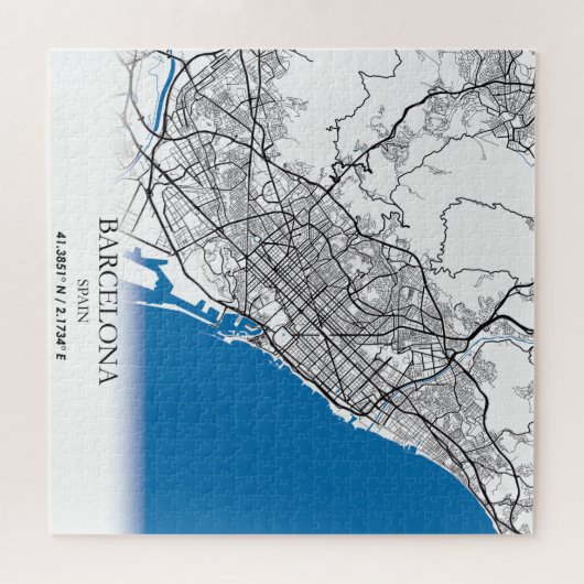 Barcelona Spanje: Eenvoudig minimumaantal ritten Legpuzzel (Horizontaal)