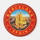 Barcelona, Spanje, Espana, poster, sticker, shirt Magneet (Voorkant)