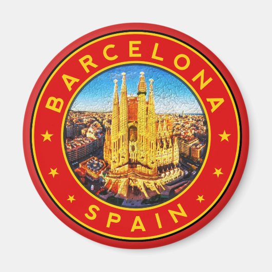 Barcelona, Spanje, Espana, poster, sticker, shirt Magneet (Voorkant)