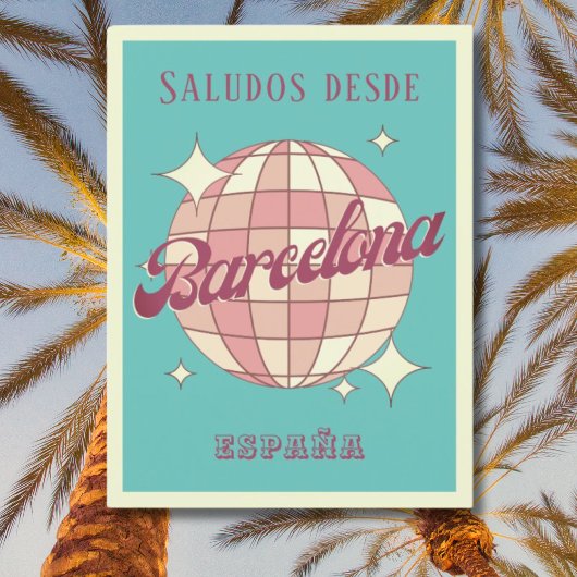 Barcelona Spanje España Retro Briefkaart