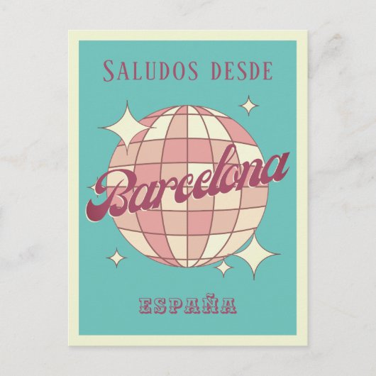Barcelona Spanje España Retro Briefkaart (Voorkant)