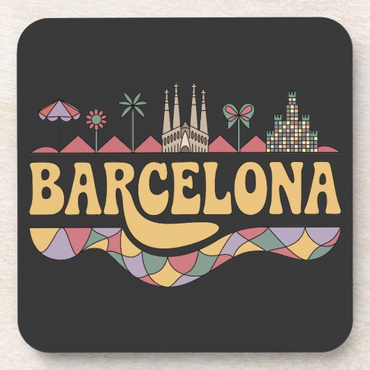 Barcelona Spanje Europa Bier Onderzetter (Voorkant)