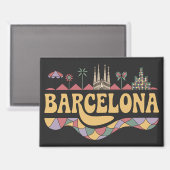 Barcelona Spanje Europa Magneet (Voorkant / Achterkant)