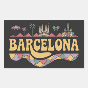 Barcelona Spanje Europa Rechthoekige Sticker