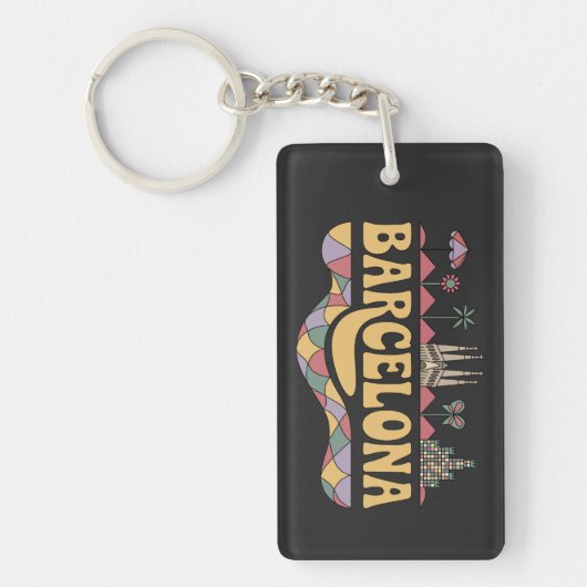 Barcelona Spanje Europa Sleutelhanger (Voorkant)
