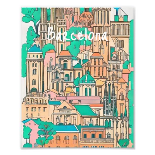 Barcelona Spanje Foto Afdruk (Voorkant)