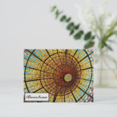 Barcelona Spanje Glas in lood Reisfoto Briefkaart (Staand voorkant)