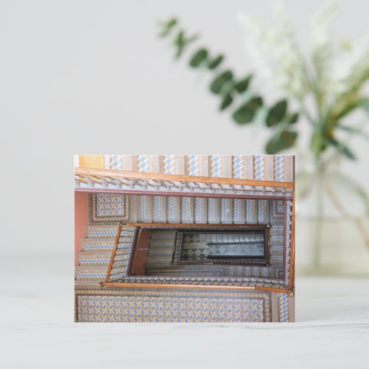 Barcelona, Spanje - het Briefkaart van de Trap van (Staand voorkant)