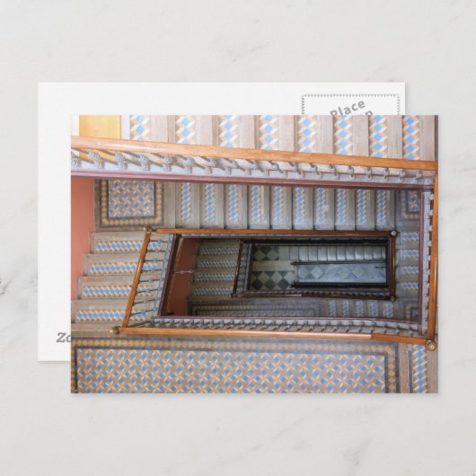 Barcelona, Spanje - het Briefkaart van de Trap van (Voorkant / Achterkant)