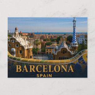 Barcelona Spanje Iconische Europese Reisbestemming Briefkaart