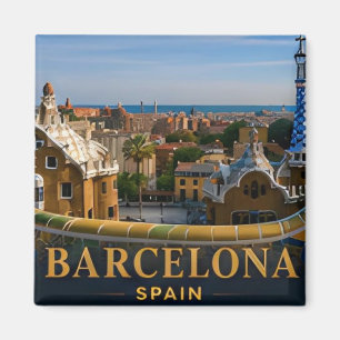 Barcelona Spanje Iconische Europese Reisbestemming Magneet