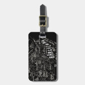 Barcelona Spanje Kaart Bagage Label - Zwart Vintag (Voorkant verticaal)
