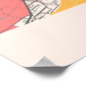 Barcelona - Spanje - Kaart van de stad Chalk Poster (Hoek)