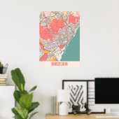 Barcelona - Spanje - Kaart van de stad Chalk Poster (Thuiskantoor)