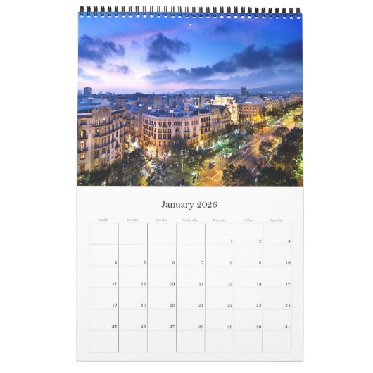 Barcelona - Spanje - Kalender (Jan 2026)