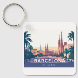 Barcelona Spanje Kathedraal van Barcelona Reizen Sleutelhanger
