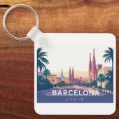 Barcelona Spanje Kathedraal van Barcelona Reizen Sleutelhanger (Voorkant)