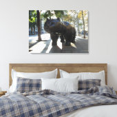 Barcelona Spanje Kattenstandbeeld op Las Ramblas Canvas Afdruk (Insitu (Slaapkamer))