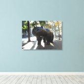 Barcelona Spanje Kattenstandbeeld op Las Ramblas Canvas Afdruk (Insitu (Houten vloer))